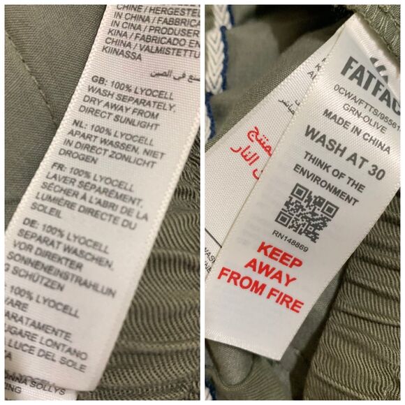 FAT FACE "LYME" Olive Green Cuffed TENCEL Lyocell Pants Joggers Sz 6S NWT - Picture 10 of 16